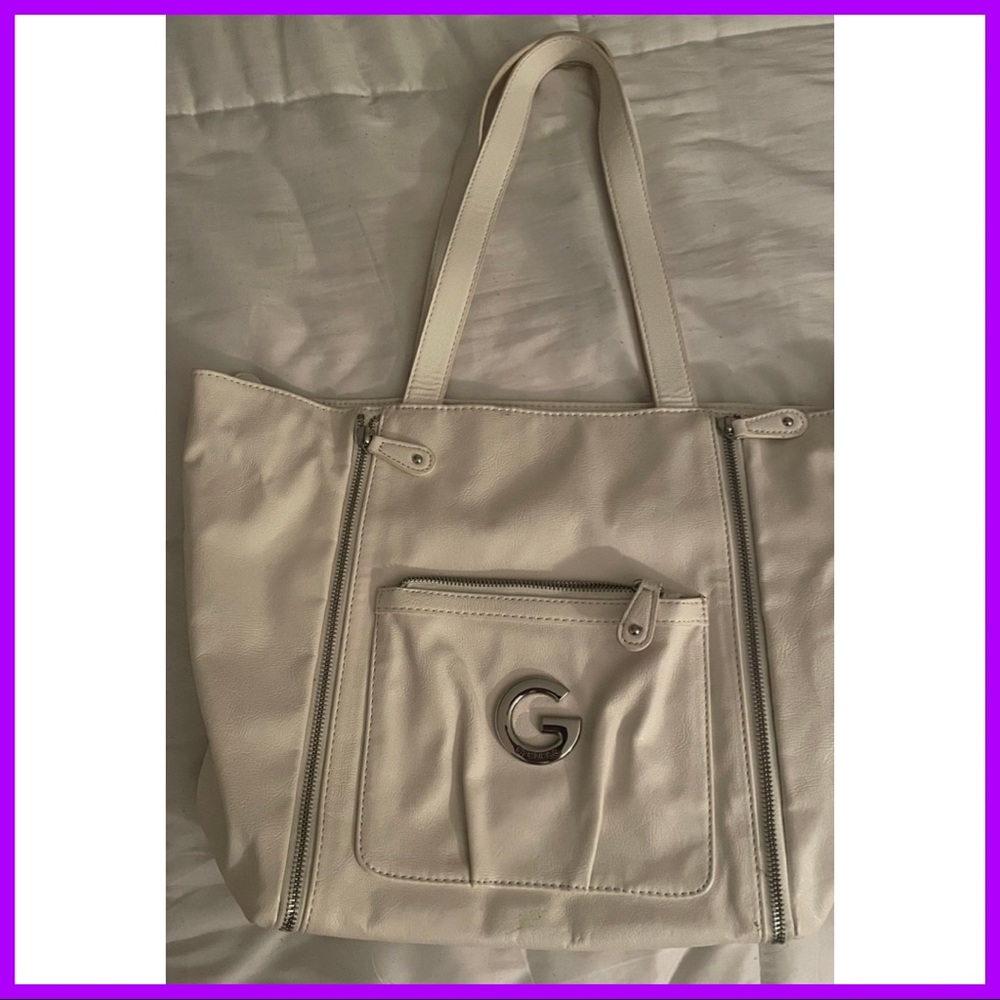 Like new! White large Guess tote bag